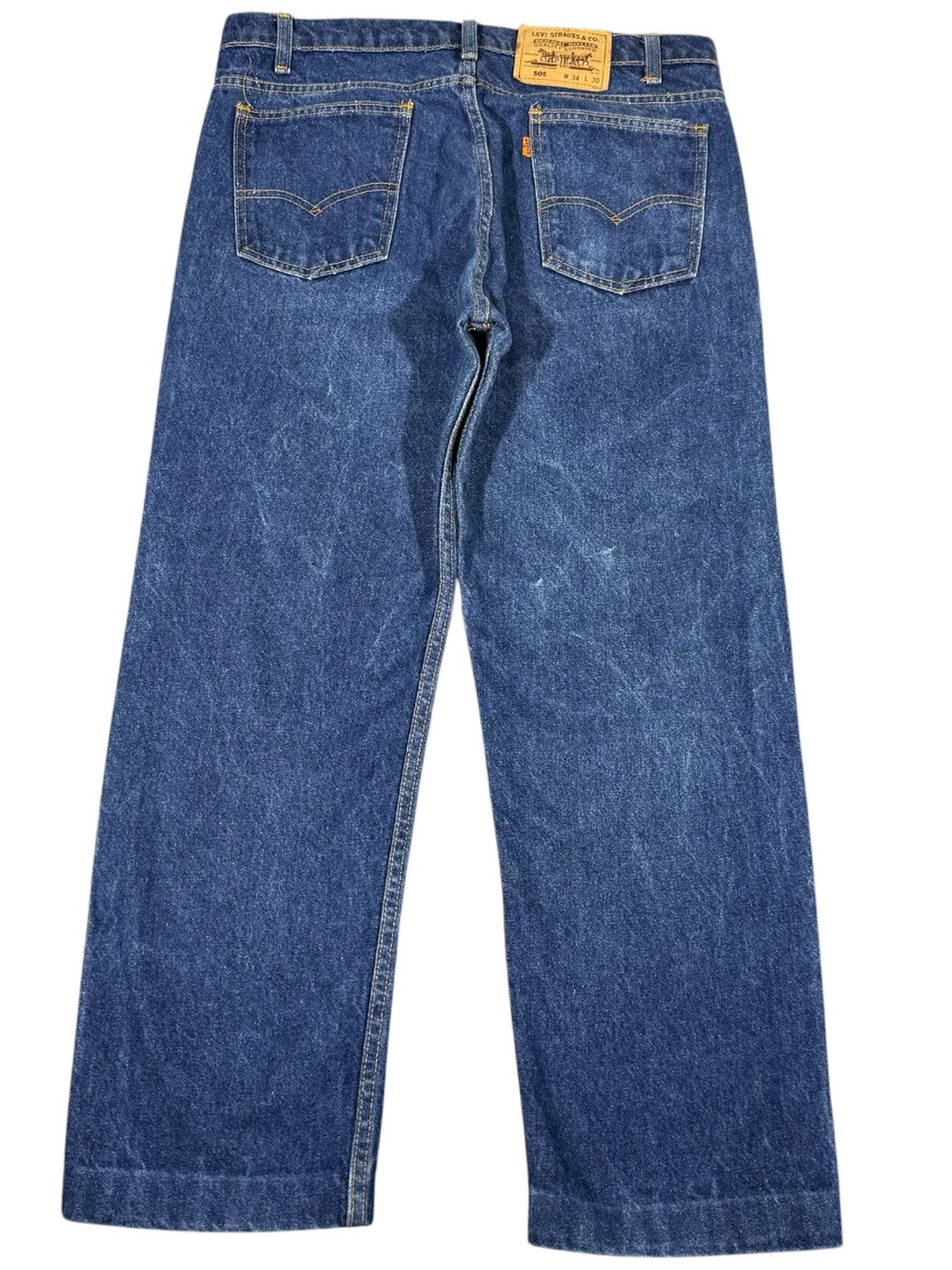 Levi's 505 Men’s Jeans 34x26 Regular Fit Straight Leg Orange Tab Dark Wash 90s